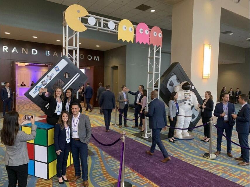 Retro 80s/90s themed event entrance
