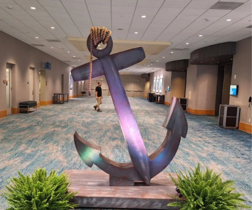 Oversized wooden ship anchor photo op