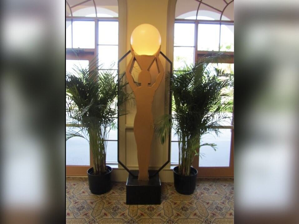 Art deco lit figure statue