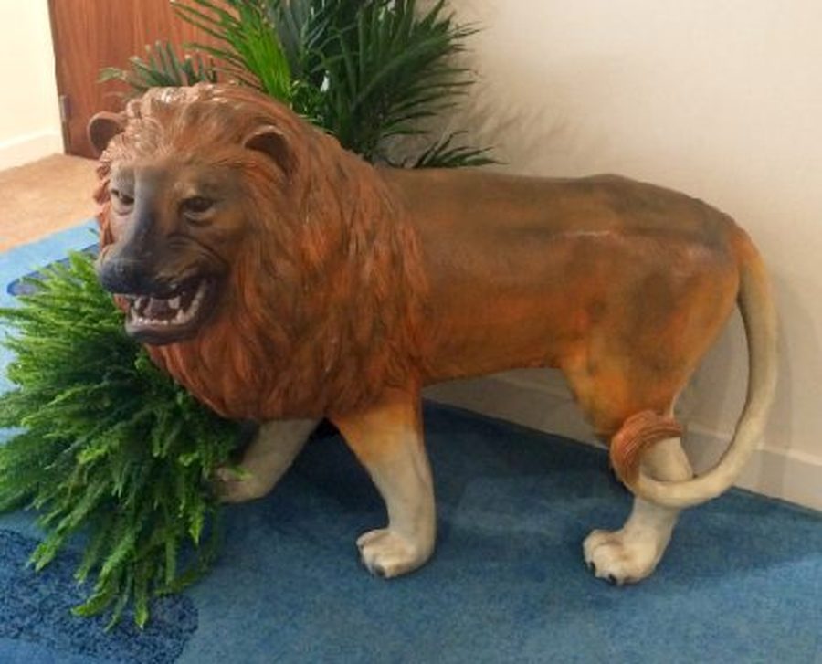 Life-size lion statue