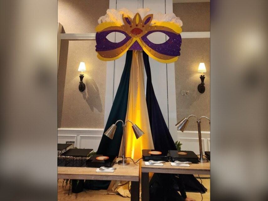 Oversized Mardi Gras mask
