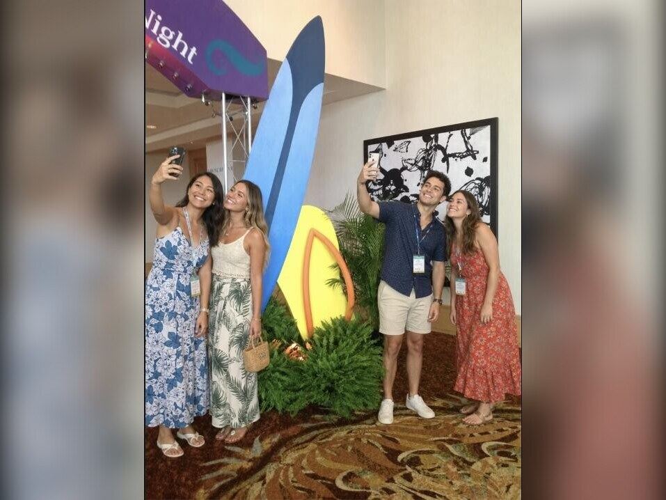 Oversized painted surfboards