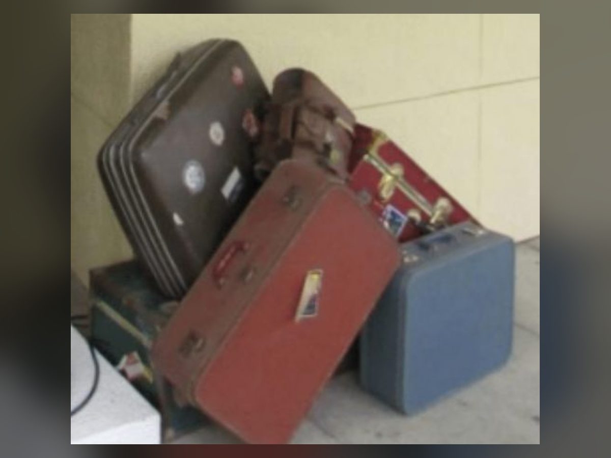 Stack of vintage suitcases